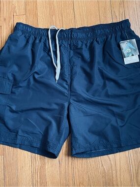 NWT Kanu Surf Navy Swim Trunks   Board Shorts Hawana X - Size  3X Elastic Waist